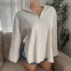 Splendid x cellajaneblog bisous cotton blend quarter zip sweatshirt